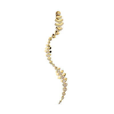 Mono boucle d'oreille Akillis Python en or jaune et diamants