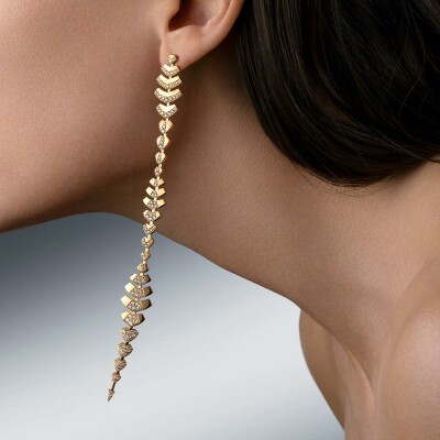 Mono boucle d'oreille Akillis Python en or jaune et diamants
