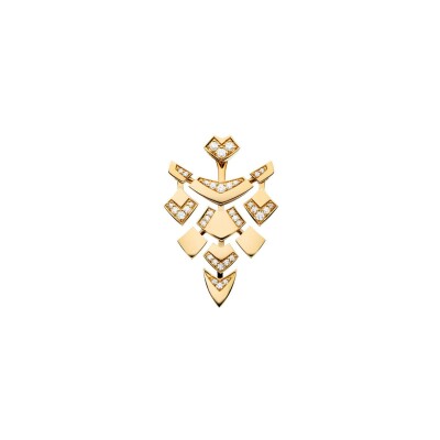 Mono boucle d'oreille Akillis Python en or jaune et diamants