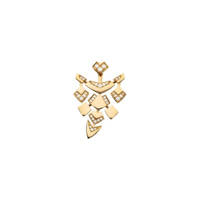 Mono boucle d'oreille Akillis Python en or jaune et diamants