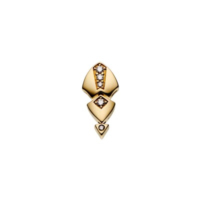 Mono boucle d'oreille Akillis Python en or jaune et diamants