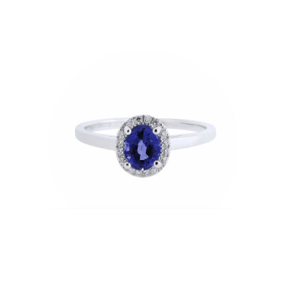 Bague Pacôma en or blanc, saphir et diamants
