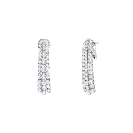 Boucles d'oreilles Curve en or blanc et diamants