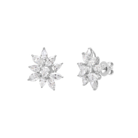 Boucles d'oreilles Feu d'Artifice en or blanc et diamants