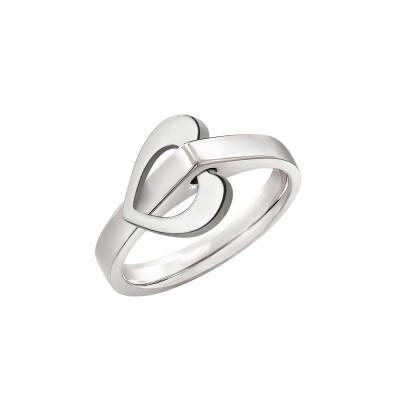 Bague Lilistone l'Essentielle en or blanc, motif coeur en or blanc 18 carats