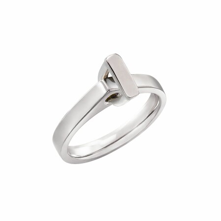 Bague Lilistone l'Essentielle en or blanc, motif étrier en or blanc 18 carats