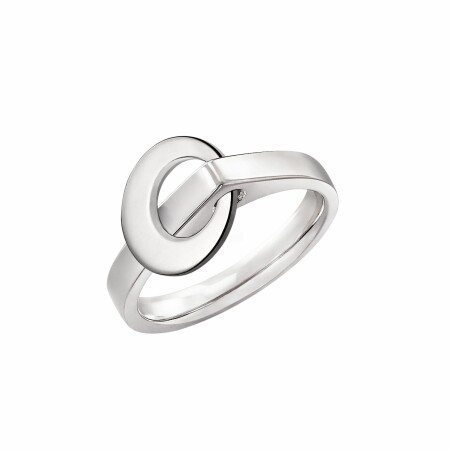 Bague Lilistone l'Essentielle en or blanc, motif rond en or blanc 18 carats