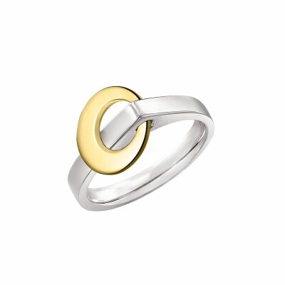 Bague Lilistone l'Essentielle en or blanc, motif rond en or jaune 18 carats