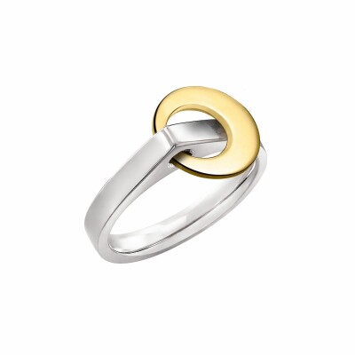 Bague Lilistone l'Essentielle en or blanc, motif rond en or jaune 18 carats