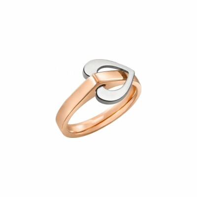 Bague Lilistone L'essentielle Motif Coeur en or blanc et or rose