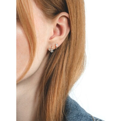 Mono boucle d'oreille gauche Repossi Serti sur Vide en or rose et diamants