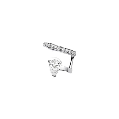 Repossi Serti Sur Vide single right clip pave earring, white gold and diamonds