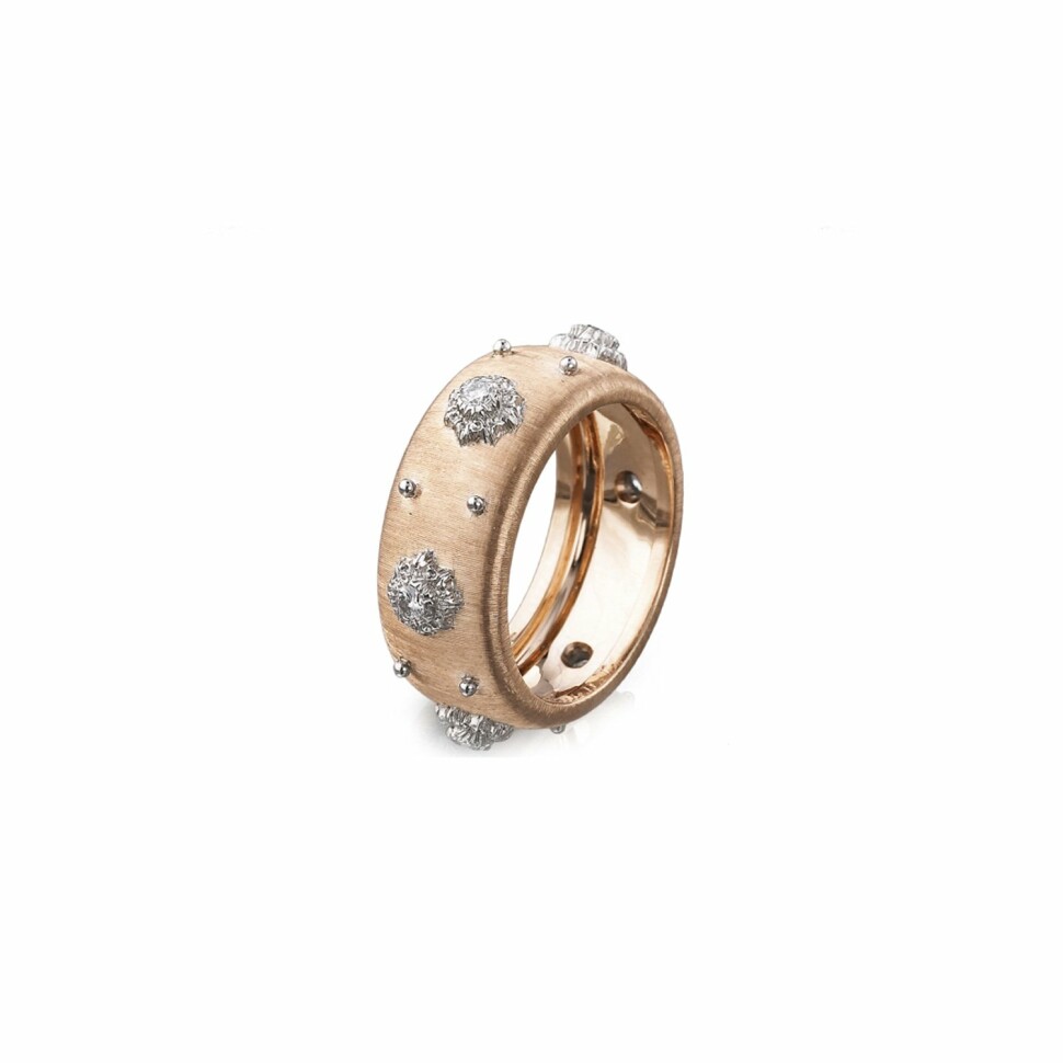 Buccellati Macri ring, rose gold, white gold and diamonds