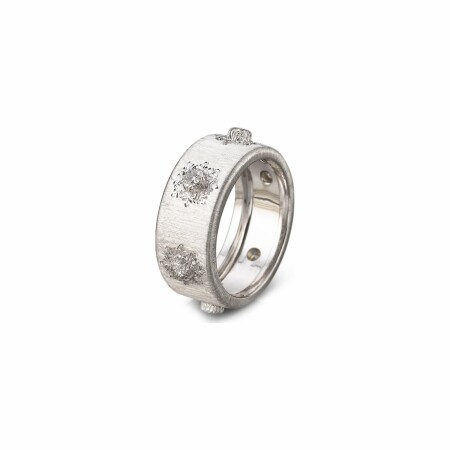 Bague Buccellati Macri Classica en or blanc et diamants