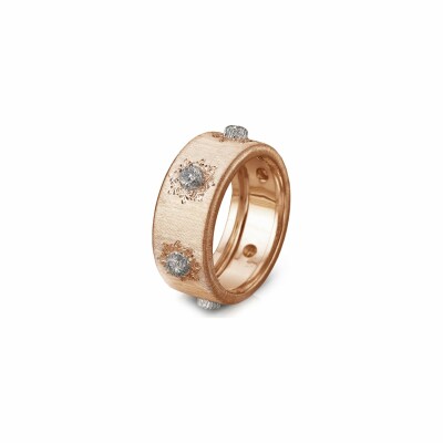 Bague Buccellati Macri Classica en or rose, or blanc et diamants