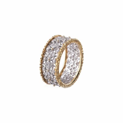 Bague Buccellati Eternelle en or blanc, or jaune et diamants