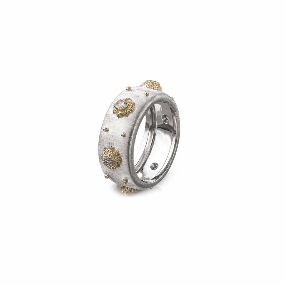 Buccellati Macri ring, white gold, yellow gold and diamonds