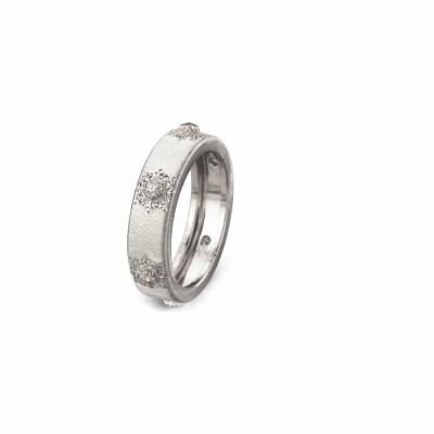 Bague Buccellati Macri Classica en or blanc et diamants