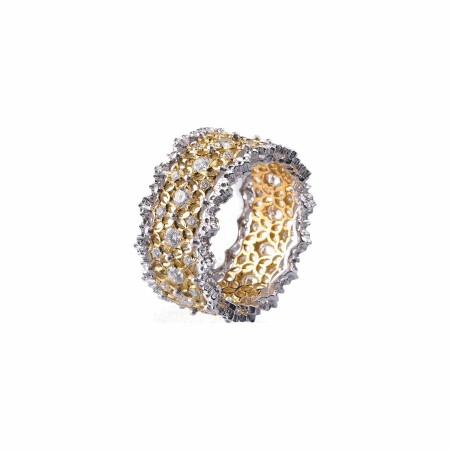 Bague Buccellati Eternelle en or blanc, or jaune et diamants