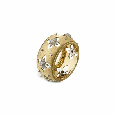 Bague Buccellati Macri Giglio en or blanc, or jaune et diamants