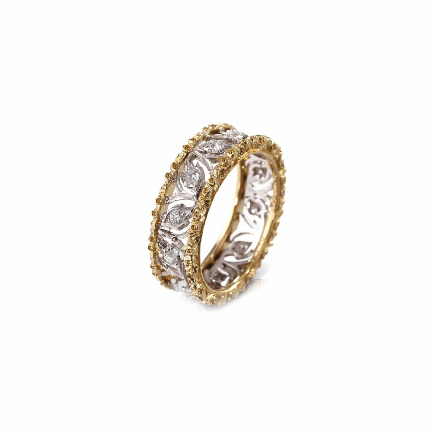 Eternelle Buccellati Ramage ring in yellow gold, white gold and diamonds