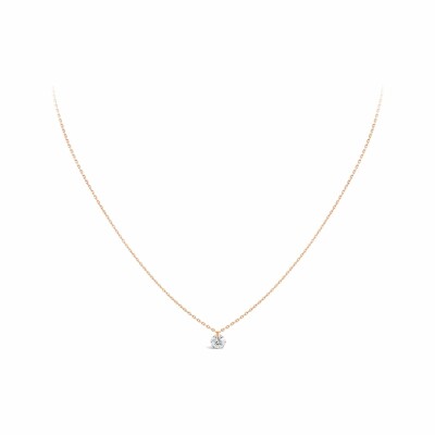 Collier Sarlane Etincelle Brillant en or rose et diamant taille brillant de 0.15ct monté en Serti Riveté