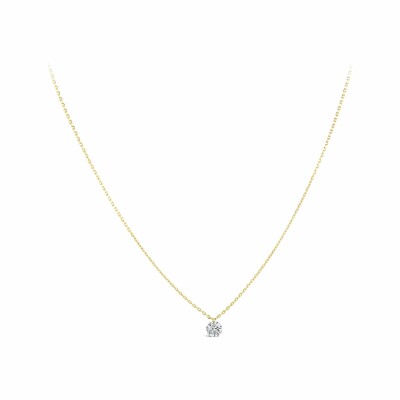 Collier Sarlane Etincelle Brillant en or jaune et diamant taille brillant de 0.25ct monté en Serti Riveté