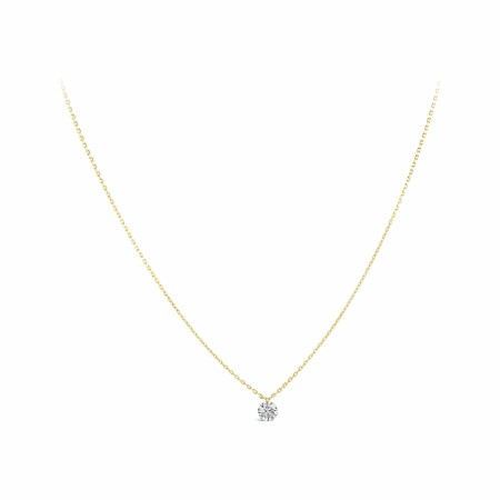 Collier Sarlane Etincelle Brillant en or jaune et diamant taille brillant de 0.25ct monté en Serti Riveté