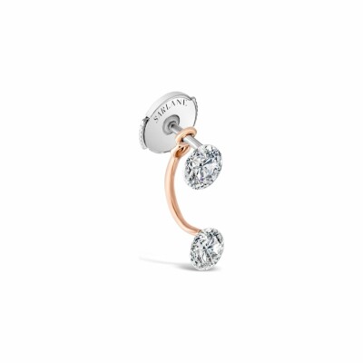 Dessous d'oreilles Sarlane Etincelle en or rose et diamants taille brillant de 0.07ct montés en Serti Riveté