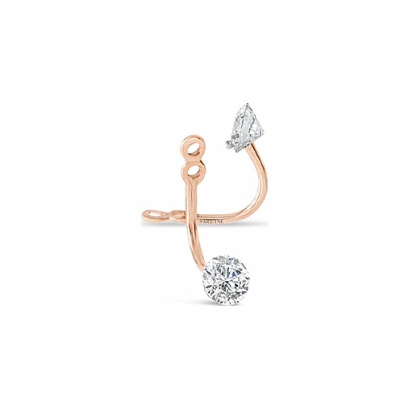 Dessous d'oreilles Sarlane Etincelle en or rose et diamants taille brillant de 0.07ct montés en Serti Riveté