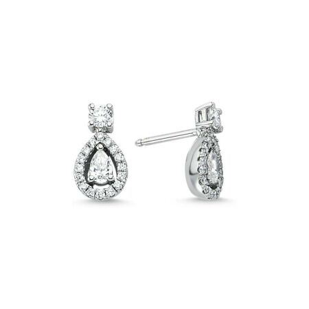 Puces d'oreilles Isabelle Barrier en or blanc et diamants de 0.51ct