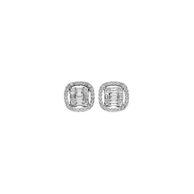 Boucles d'oreilles en or blanc et diamants
