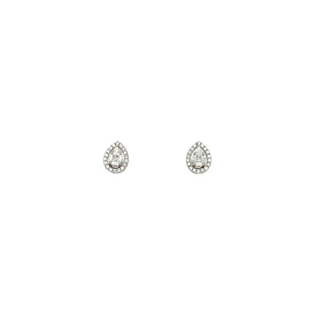 Boucles d'oreilles en or blanc et diamants