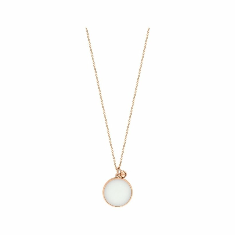 Ginette NY EVER necklace, rose gold and white agate