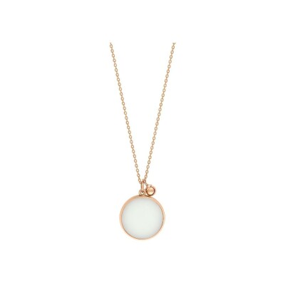 Ginette NY EVER necklace, rose gold and white agate