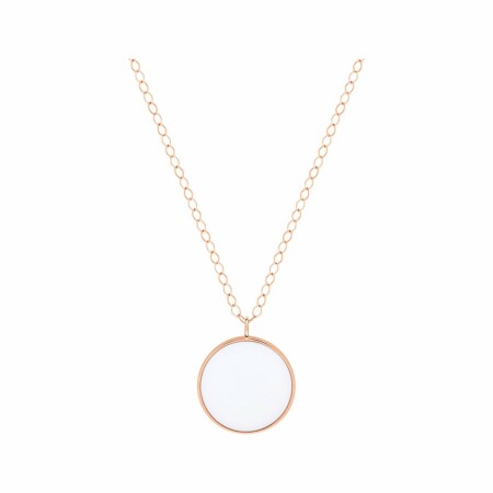 Ginette NY Jumbo EVER necklace, rose gold and white agate