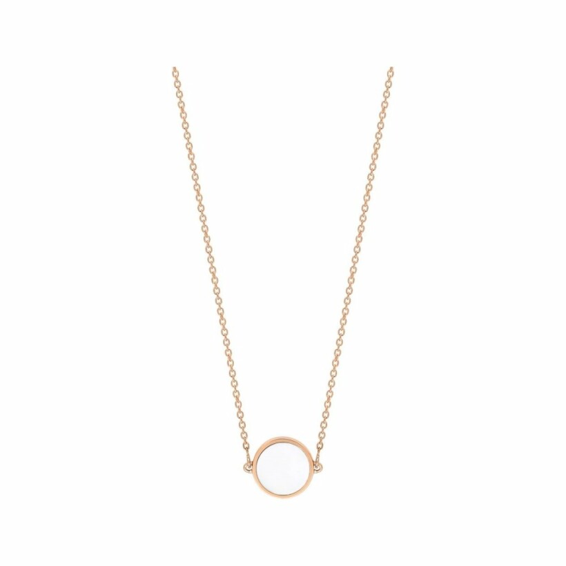 Ginette NY Mini Ever Disc necklace, rose gold, white agate