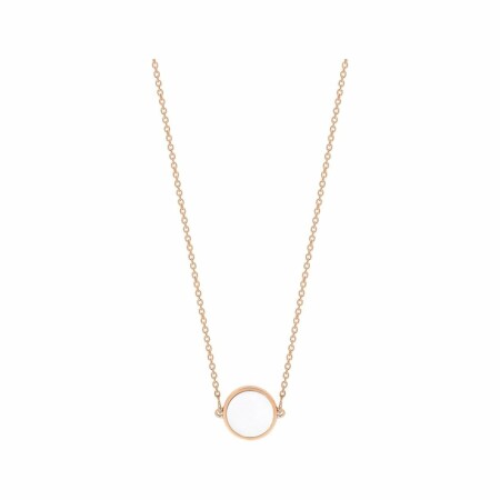 Ginette NY Mini Ever Disc necklace, rose gold, white agate