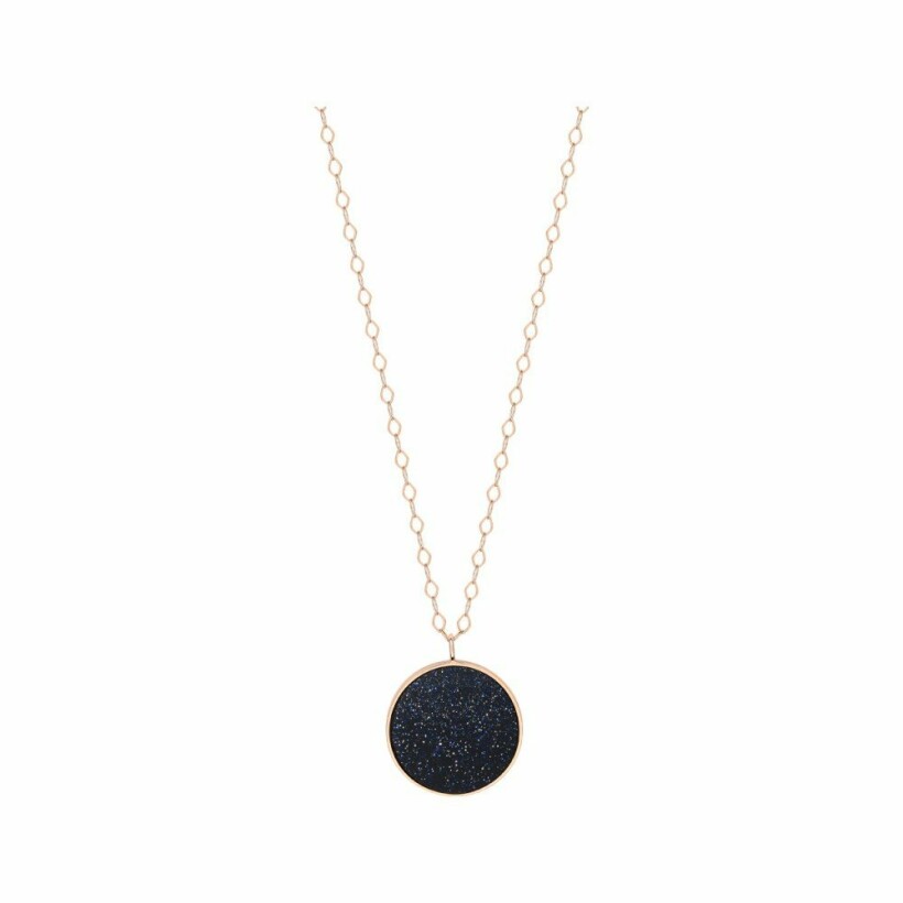 Ginette NY JUMBO EVER necklace, rose gold and blue sandstone