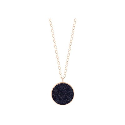 Ginette NY JUMBO EVER necklace, rose gold and blue sandstone