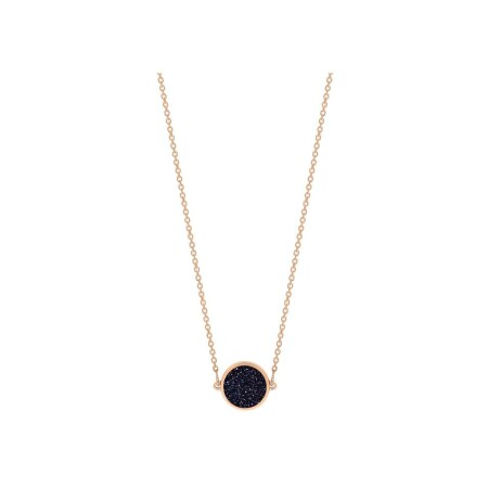 Collier Ginette NY MINI EVER en or rose et blue sand stone