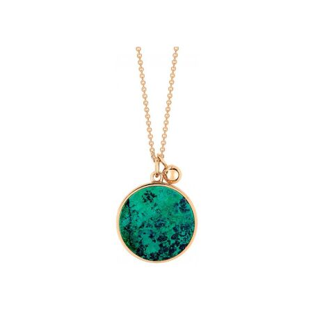 Collier Ginette NY EVER DISC en or rose et chrysocolle