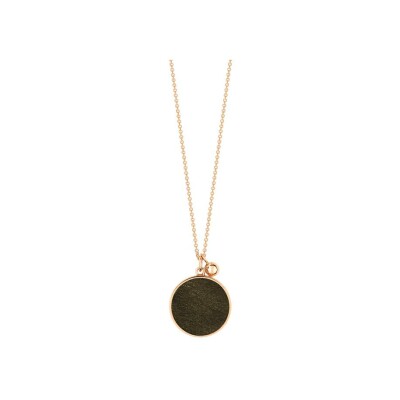 Collier GINETTE NY EVER en or rose et obsidiennes