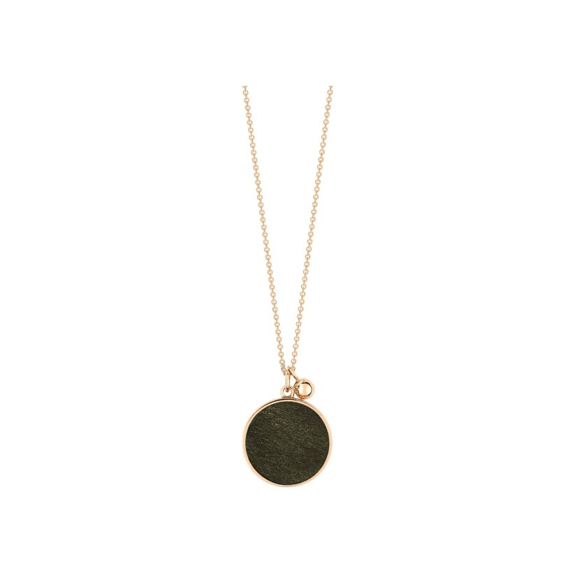 GINETTE NY EVER necklace, rose gold and obsidians