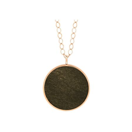 GINETTE NY EVER DISC necklace, rose gold and obsidians