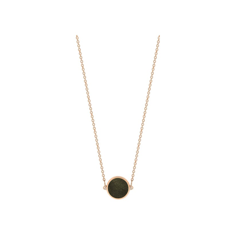GINETTE NY EVER necklace, rose gold and obsidians