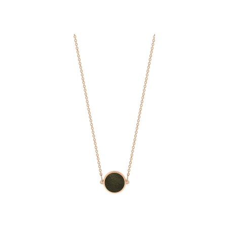 Collier GINETTE NY EVER en or rose et obsidiennes