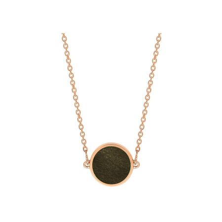 GINETTE NY EVER DISC necklace, rose gold and obsidians