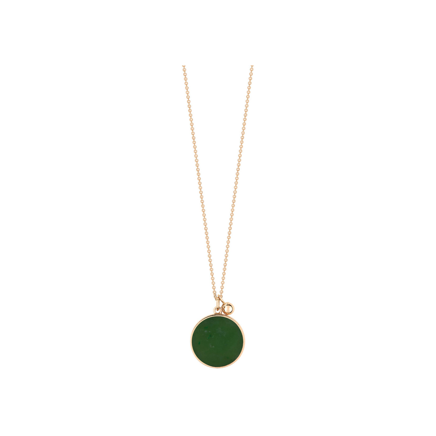 Collier GINETTE NY EVER en or rose et jade