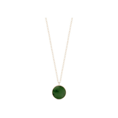 Collier GINETTE NY EVER en or rose et jade